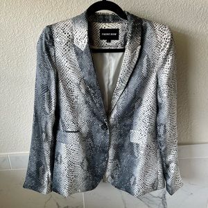 Snakeskin Print Satin Blazer